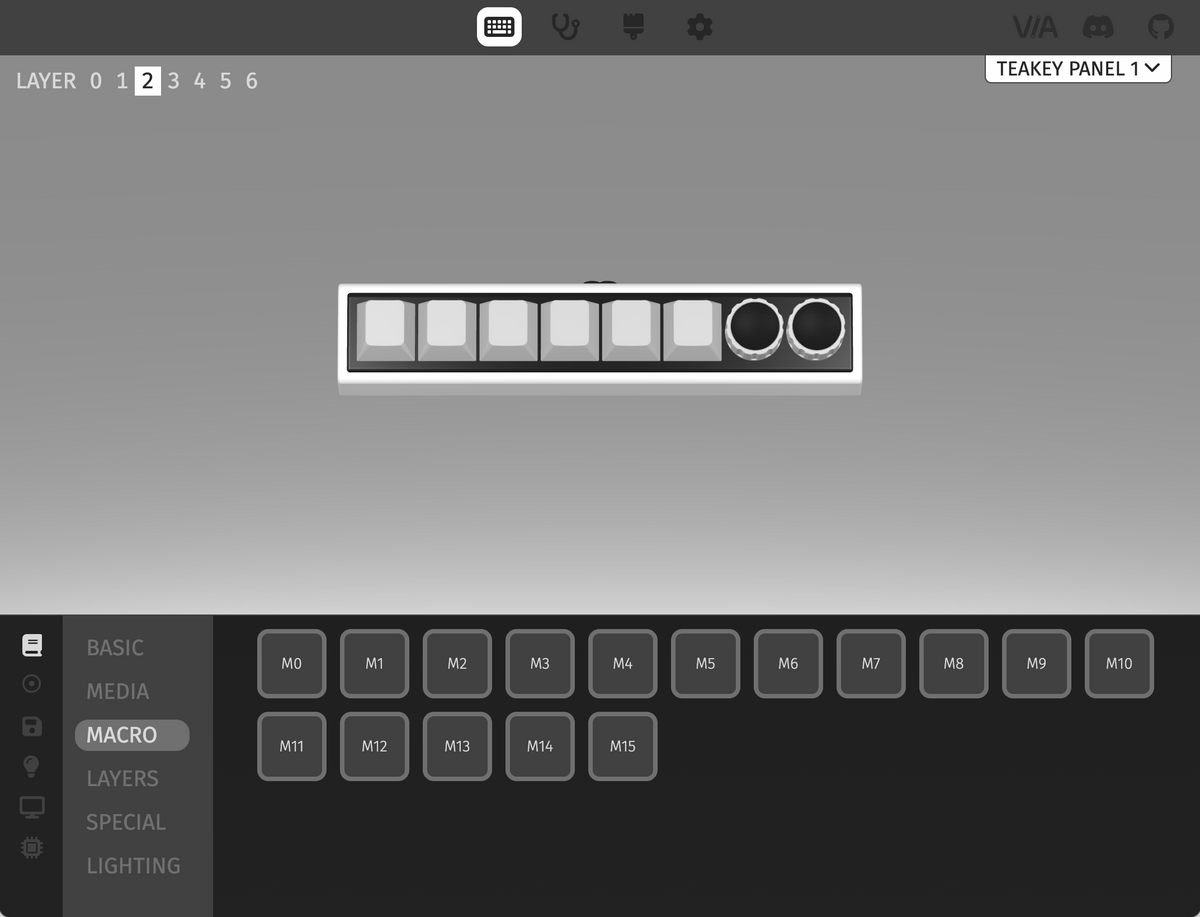 VIA Web Configurator interface